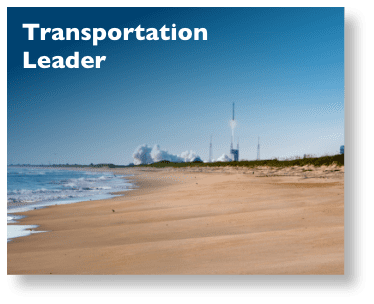 Front of fliping box that reads - Transportation Leader