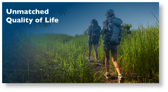 Front of fliping box that reads - Unmatched Quality of Life